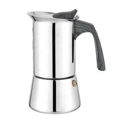 China Sustainable Wholesale Professional Italian New Arrivals Moka Pot OEM Stovetop Stainless Steel for sale