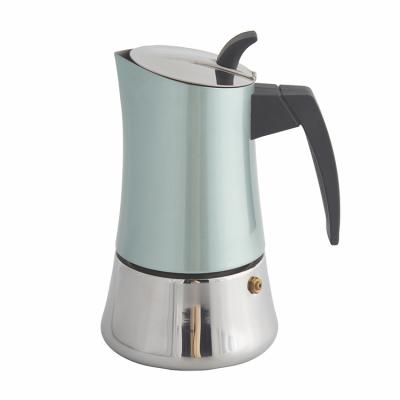 China Viable Color 304 S/S Cheap Italian Coffee Maker Stainless Steel Mocha Pot Induction for sale