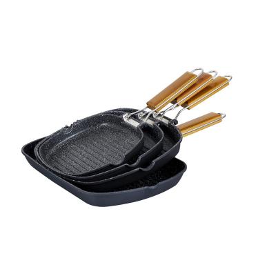 China Stocked high quality non stick aluminum grill pan for barbecue for sale