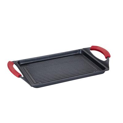 China Stocked Custom Nonstick Grill Pan With Bakelite Handle for sale