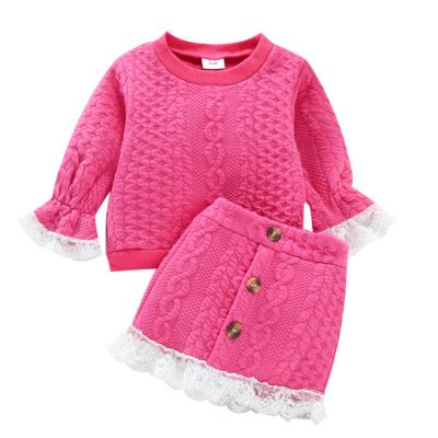 China Vintage Fashion Roupas Infantil Menina Toddler Girls Winter Knitted Long Sleeve O-Neck Baby Outfit Clothes for sale