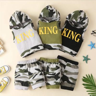 China Hip Hop Baby Boy Clothes Sets 2PCS Summer Kid Camouflage Short Sleeve Kids Hoodie Sets Baby Boy Children's Clothing Set With Pant for sale