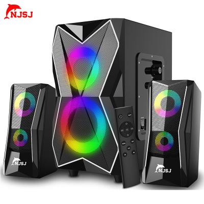 China NJSJ Volume Subwoofer BT Computer Gaming Speakers with Game Driven RGB Lighting for Desktop, Laptops, Smartphones for sale