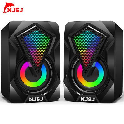 China NJSJ PORTABLE Computer Speakers RGB, USB Powered Gaming PC Speakers with LED Light for Computer Laptop Desktop PC, TV for sale