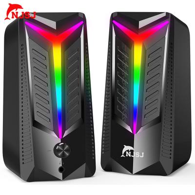 China NJSJ 2.0 RGB PORTABLE Computer Speaker Stereo Surround Music Gaming Speakers For Computer PC Notebook TV Home Speakers for sale