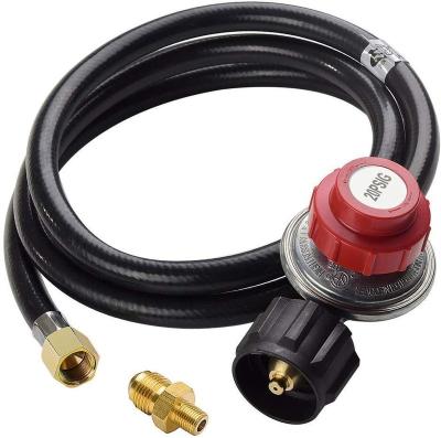 中国 5FT Adjustable High Pressure Gas Propane Regulator Hose for Gas Cooker, Burner, Turkey Fryer, Smoker, Includes 1/8 MNPT Brass Port 販売のため