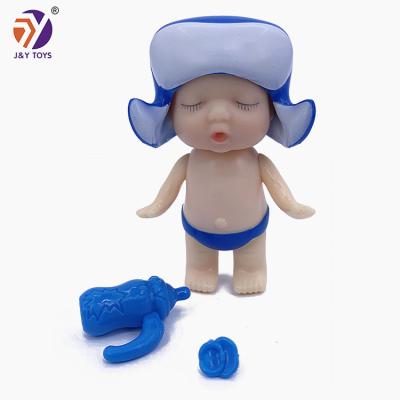 China Hot sale doll 24 pcs vinyl silicone baby dolls toy 2021 cartoon mini kids toys cheap soft silicone mini with milk bottle for sale