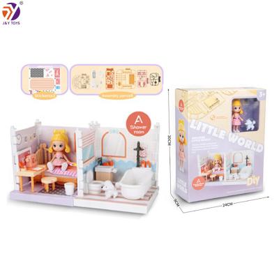 China Cartoon Toy Children DIY Assembled Mini Dollhouse Miniature Dollhouse Plastic Cute Toys for sale