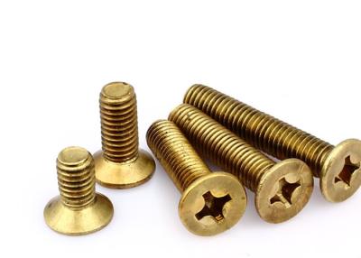 China M8 M16 Brass Flat & CSK Head Machine Screw T1 T2 T3 Philip crosses Metal bolts Brass plating for sale