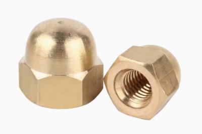 China M8 M16 Brass Yellow Dome Cap Nuts T1 T2 T3 Metal bolts Brass plating Acron nuts Golden for sale