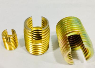 China Yellow  Plating Carbon  steel Wire Thread Insert  with slotted Customized Anodizing finishing Te koop