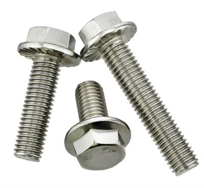 China M6 M18 Stainless Steel Plain Metal Hexagon Flange Bolt SS304 SS316 A2 A4 DIN6921 for sale