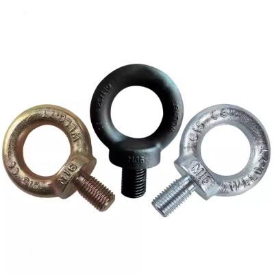 China M20 M24 Metalen bouten Geel Wit Zwart Zink Elektroforese Lifting Eye Bolt DIN580 Te koop