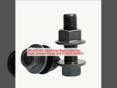 M8 M10 M12 Metal Steel Black Oxide Hex Head Serrated Flange Bolt B7 B7M DIN6921 