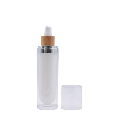 China Top Grade 20ml 50ml 80ml 100ml Bamboo Cosmetic Top Quality Cosmetic Package Bottle High Grade Acrylic Bottle for sale