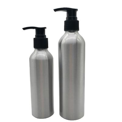 China Eco-friendly Aluminum Shampoo Bottle 30ml 50ml 100ml 150ml 250ml 300ml 500ml 1000ml Eco-friendly Cosmetic Shampoo Lotion Pump Bottle Aluminum Black for sale