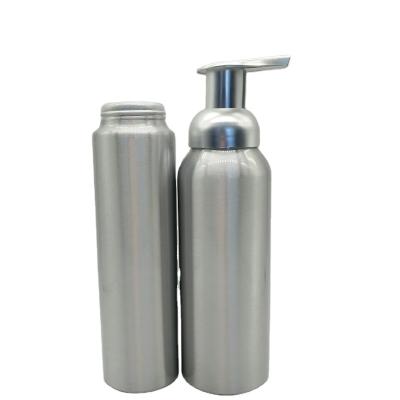 China All-aluminum 150ml Cosmetic Refillable Facial Detergent Packaging Aluminum Foam Bottle for sale