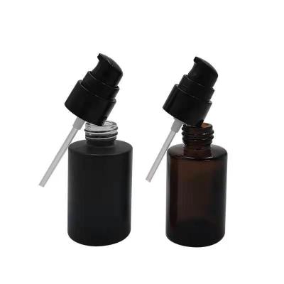 China Eco-friendly 30ML 50ml hot empty glass bottle in transparent black matte color with loting pump for sale