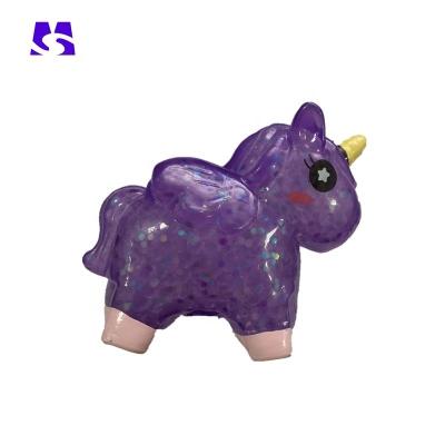 China Eco-friendly unicorn tpr stress toys stretch toys with customized fillings for sale