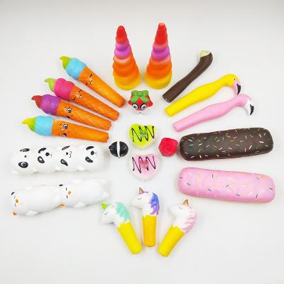 China Slow Rising PU Topper Cover Decorations Ice Cream Pen Cap Squishy Mini Toy New Design Soft Toys for sale