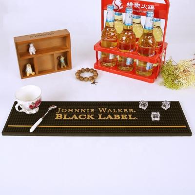 China Viable Promotional PVC Barmat Customized Shape Wine Bar Runner With Logos for sale