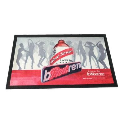 China Sustainable Top Quality Water Absorption Beer Bar Runner Custom Rubber Bar Mat for sale