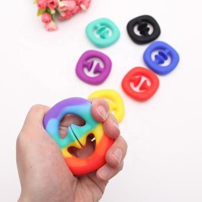 China Silicone New Product Hand Grasping Finger Ring Silicone Finger Test Program Autism Noise Maker Trigger Snap Compression Toys for sale