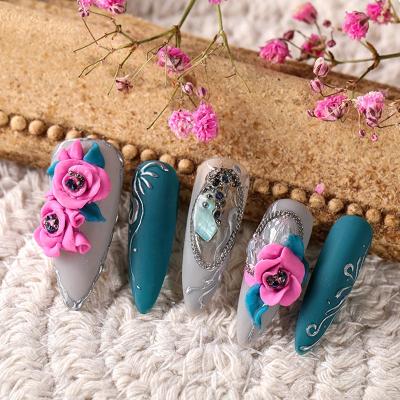 China Wholesale 12 Color Non-Toxic Bottle Nail Polish Miniature Aokitec Gel Sculpture Carving 3D Flower UV Gel Set for sale