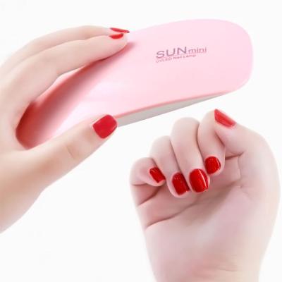 China Aokitec 6W Mini Portable Nail Polish USB Powered Cable Gel Polish Heating Lamp UV Led Nail Dryer for sale