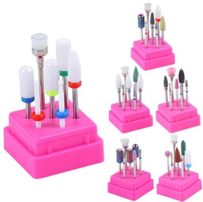 China Aokitec Tungsten Steel Safe Alloy Rotary Burr Manicure Accessories Grinding Nail Drill Bit Set for sale