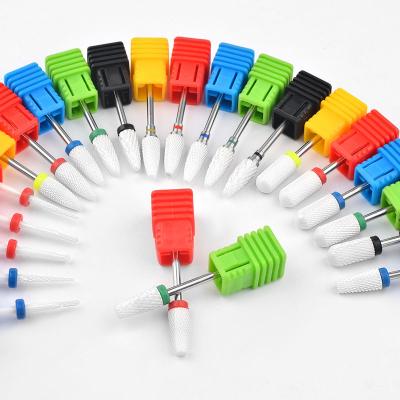 China Wholesale Stainless Steel Acrylic Ceramic Gel Nail Drill Accessories Manicure Polishing Bit Set for sale