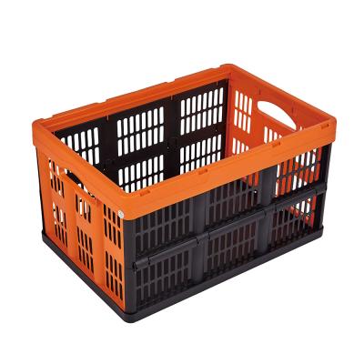 China Maximum Ventilation for Freshness and Quality Fresh Food Collapsible Storage Basket Folding Plastic Stackable Crate for sale