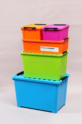 China 8.5L 34L 60L 120L Candy Color Set Viable Opaque Plastic Storage Box for sale