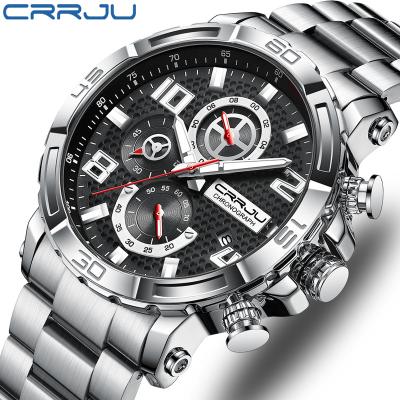 China China Crrju 2297 Fashion Men Watches Big Dial Handsdate Automatic Luminous Chronograph Sports Quartz Watch Stylish Quartz Watch for sale