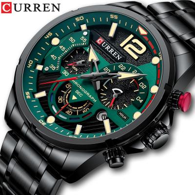 China Hot Selling Brand Men's Quartz Casual Quartz Watch Luminous Watch Curren Automatic Date 8395 Chronograph Male Watches for sale