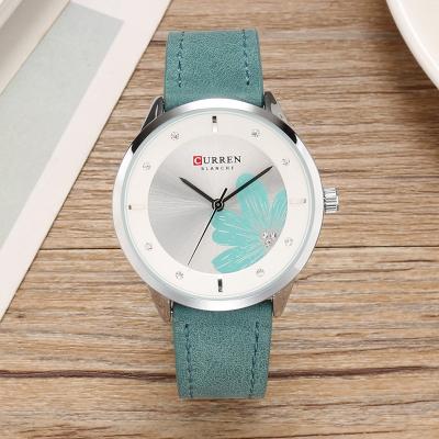 China Day/Date CURREN 9048 Relgio Retro Women's Day/Date Classic Wristwatch Fashion Sports Sky Blue Quartz Leather Watch for sale