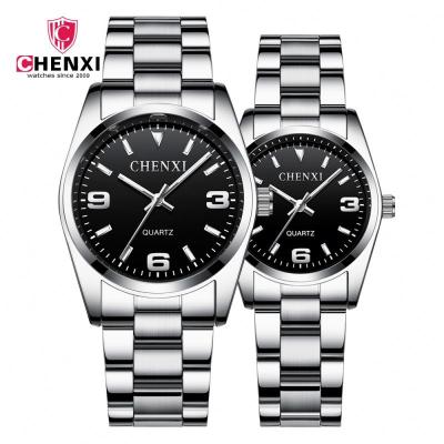 China Luxury Water Resistant Chenxi 003A Lover's Watch Brands Stainless Steel Band Luminous Waterproof Couple Watch for sale