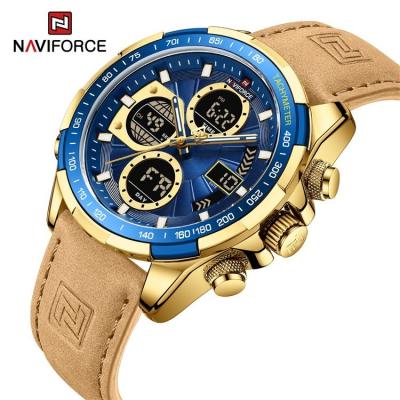 China Military Naviforce N-F 9197 Alarm Watches For Men Waterproof Chronograph Alarm Wristwatch Quartz Clock Digital Male Watch for sale