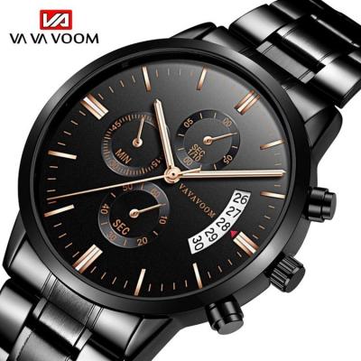 China Automatic Date VAVA VOOM VA-214 Mens Fashion Quartz Watches Stainless Steel Military Strap Classic Quartz Men Watch for sale