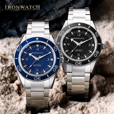 China Men's Watch 20Bar Sapphire Blue Sandwich Dial Business Vintage Waterproof Luminous Automatic Dive Watch Casual Style Water Resistant for sale