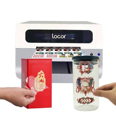 China Locor printing shops small A3 xp600 heads printer bag bottle logo UV led digital printing machine for sale