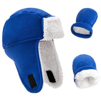 China Cheap Hats Mitten For Kids Hot Sale Promotion Children Warm Faux Trapper Fur Shear Russian Style Baby Amazon Hat Mitten Sets for sale