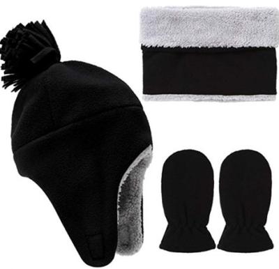 China Cheap Hats Mitten For Promotion Factory Cheap Price Sale Kids Warm Hat Mitten Sets Winter Faux Fur Warm Kids Checked Shear Hat Glove Sets for sale