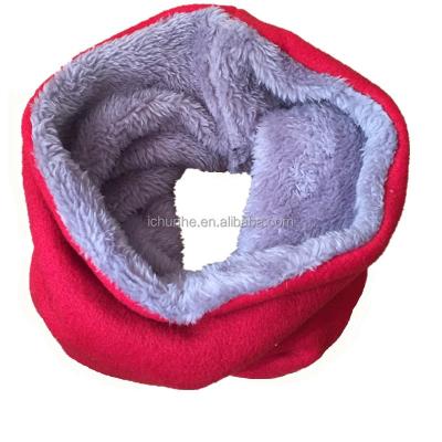 China New plain winter double layer neckwarmer scarf specialized producer for kids fleece and faux fur neck warmer factory for sale