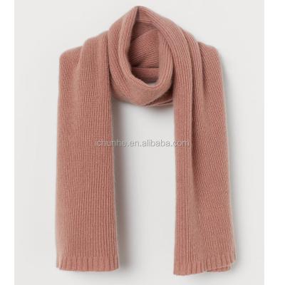 China Factory direct winter unisex long scarf knitted cashmere wool solid color scarves infinity neck warmer acrylic scarves for sale