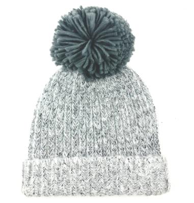 China 100% Acrylic Little Girls Boys Beanie Hat Knitted Winter Pom Pom Pom Poms For Kids Toddler Kid Children for sale