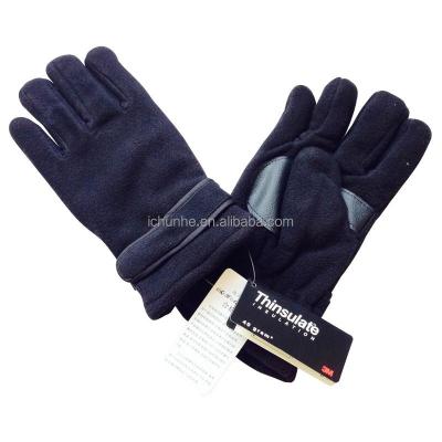 China Two layers palm thinsulate leather winter warmer lining fleece glove with protection factory for sale