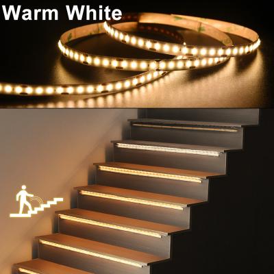 China Residential LED Stair COB Light Strip with Black PIR Motion Sensor Stair Lighting Controller Plug and Play for 0.5M 1M 16 Steps Staircase for sale