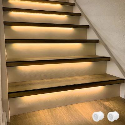 China Stairs 14-16 Steps 1.3M Indoor Warm White LED Strip Auto Stair Lighting With Motion Sensor-Plug And Play for sale