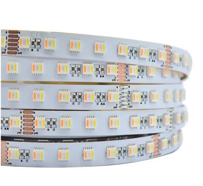 China 5050 Residential RGB LED Strip Light WARM WHITE CCT RGBWW 84LEDs/m 5in1 12V 24V Strips Flexible LED Strip for sale